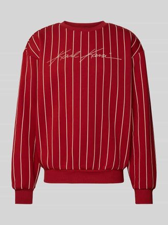Karl Kani Regular Fit Sweatshirt mit Logo-Stitching Modell Pinstripe in Rot, Gr&ouml;&szlig;e XL