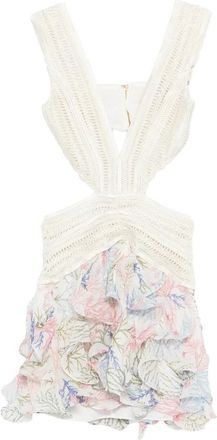 PatBo Patbo, Kleedjes, Dames, Wit, S, Ruffled Tier Short Dress