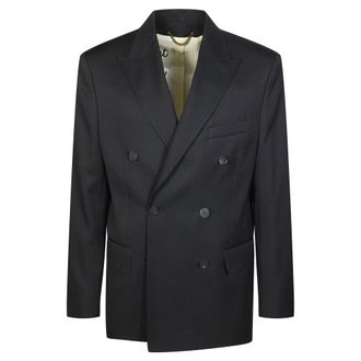 Golden Goose Jassen, Heren, Zwart, M, Leer, Giacca Doppio Petto