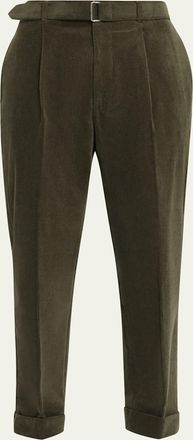 Officine G&eacute;n&eacute;rale Mens Hugo Corduroy Belted Trousers