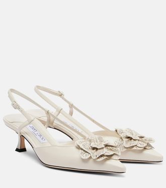 Jimmy Choo London Mimmi 50 leather slingback pumps