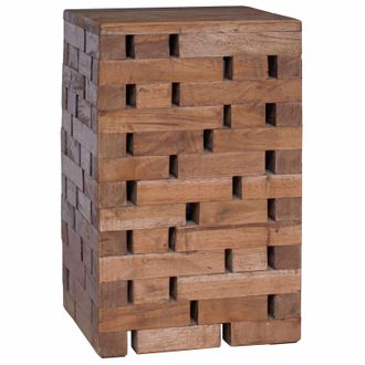 vidaXL Taburete Natural 29 X 29 X 48 Cm Madera Maciza Recuperada Vidaxl