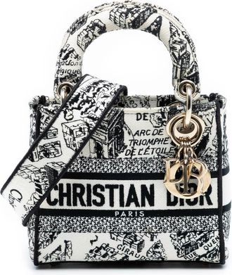 Dior Pre-owned Dior Mini Embroidered Canvas Plan de Paris Lady D Lite 50-MA-0213
