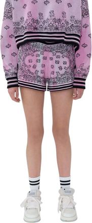 Amiri Dames/Dames Gebreide Bandana Basketbal Shorts (Roze/Zwart)