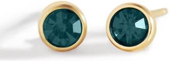 Mint & Lily Birthstone Bezel Studs in Gold-Tone /December Tanzanite at Nordstrom