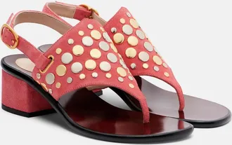 Valentino Garavani Resort studded suede thong sandals