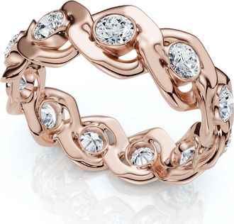 Pompeii3 Mens Grant Diamond Flat Cuban Ring 14k Gold Lab Grown