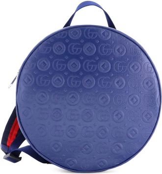 Gucci Childrens Round Zip Embossed Leather backpack - Blauw