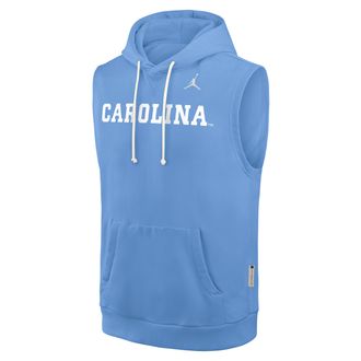 Nike Mens North Carolina Sideline Jordan Brand Dri-FIT College Sleeveless Pullover Hoodie in Blue | 0JB44EYNCN-65K