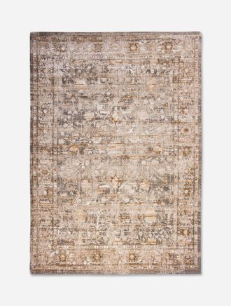 Louis De Poortere Ushak Design - Alfombra Cl&aacute;sica Anticuaria - Hecha En B&eacute;lgica - Acabado A Mano - Antideslizante Natural - 100% Algod&oacute;n - Gris Suleiman - 200 X 280 Cm