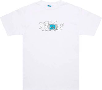 Frog Skateboards Unisex Television Skater T-Shirt In White