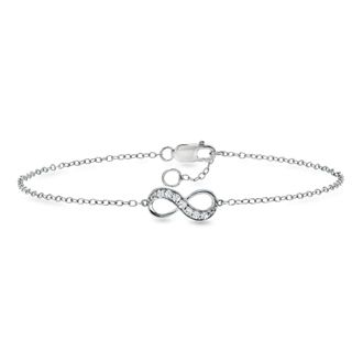 RS Pure by Ross-Simons Lab-Grown Diamond Infinity Symbol Bracelet in Sterling Silver