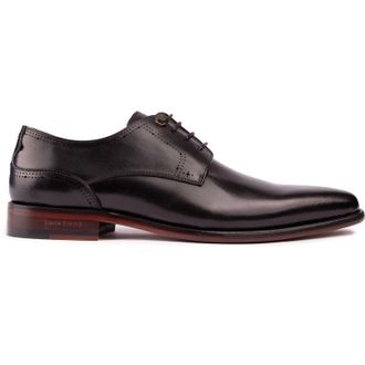 Simon Carter Mens Warren Derby Shoes - Black Leather - Size UK 8