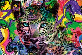 Schubiger M&ouml;bel Digitaldruck auf Glas Pop Art Leopard