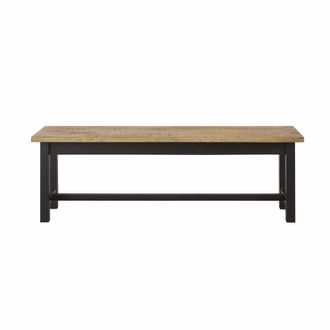 Maisons du monde Banco de acero negro y mango macizo