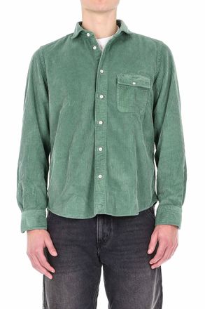 Finamore Corduroy Overshirt with Classic Collar and Flap Pocket