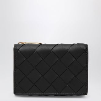 Bottega Veneta Black/gold Intrecciato tri-fold wallet