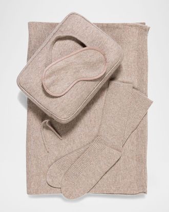 Sofiacashmere Cashmere Cable-Knit Travel Set
