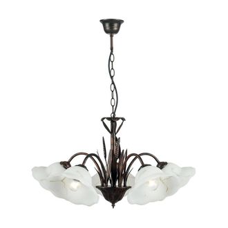 Netlighting BYRON 5 Light Multi Arm Pendant Ceiling Light Rust 64x50cm in Brown | Size: 64x50 cm