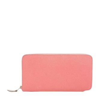 Herm&egrave;s Pre-owned Wallets, female, Pink, Size: ONE SIZE Pre-owned Epsom Rose Azalee Della Cavalleria Azap Silk-in Long Wallet