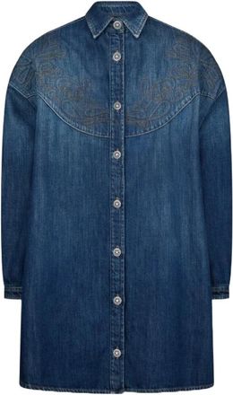 Dondup Dames, Blouses & Shirts, Blauw, Maat: XS Denim
