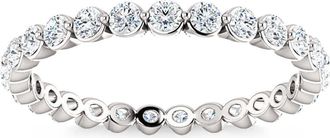 Pompeii3 3/4 Ct Diamond Single Prong Eternity Ring Wedding Stackable Band White Gold
