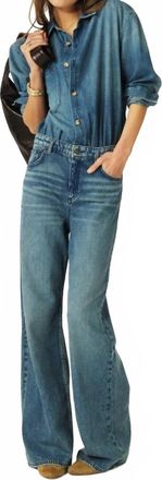 BA&SH Bloom Denim Jumpsuit In Blue Jeans