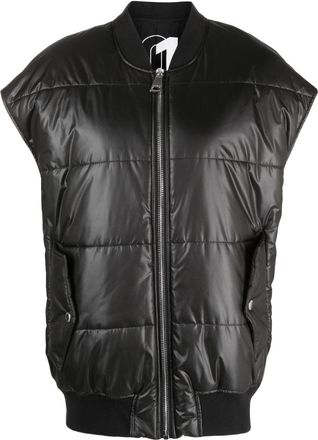 Khrisjoy padded bomber vest - women - Polyester/Polyester - 00 - Black