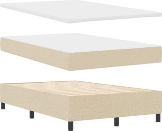 vidaXL Vidaxl - Box Spring Bed with Mattress Cream 120 x 200 cm Fabric