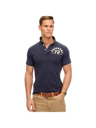 Superdry Vintage Athletic Marineblauwe Polo Shirt voor Heren
