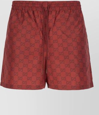 Gucci swim shorts logo print drawstring waistband
