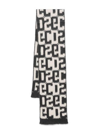 GCDS monogram scarf - unisex - Mohair/Nylon/Acrylic/Wool - One Size - Grey