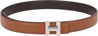 Hogan Narrow Calfskin Leather T Buckle Belt