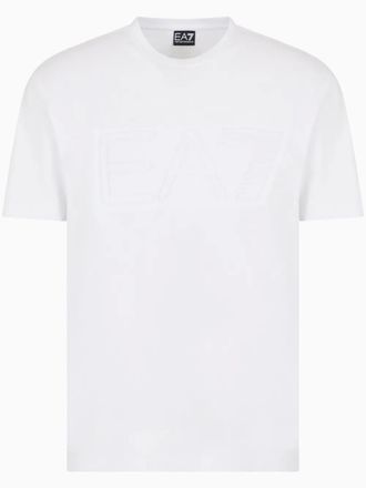Emporio Armani T-shirt met logo-reli&euml;f - Wit