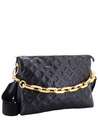 Louis Vuitton Black Monogram Embossed Lambskin Coussin Mm (Authentic Pre- Loved)