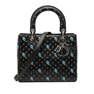 Dior Pre-owned Dior Medium Calfskin Embroidered Flower Lady Dior Ladies JZR0K04XE1JP7ZG9