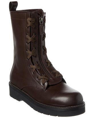 Valentino Rockstud Leather Combat Boot