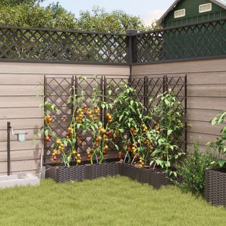 Berkfield Home Garden Planters with Water Irrigation System 5 pcs Brown