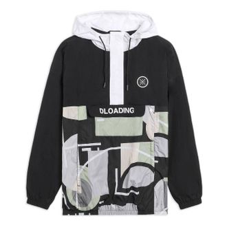 Li-Ning Way Of Wade Dloading Graphic Half Zip Windbreaker Black White AFDS495-1