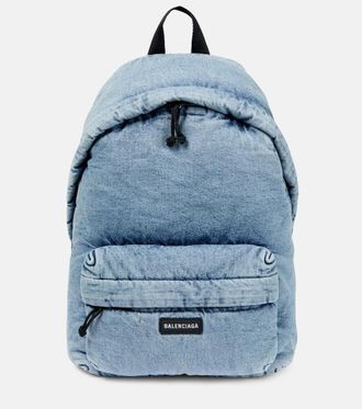 Balenciaga Mochila en denim acolchada