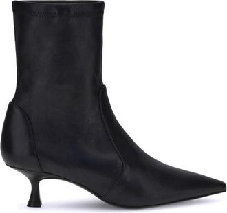 Stuart Weitzman Naomi Enkellaarzen - Dames - Laarzen met Hak - Zwart - 37 EU - Leer - Schoenen