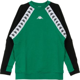 Kappa Stijlvolle Heren Crewneck Sweatshirt in Groen/Zwart/Wit - Heren - Sweatshirts - Groen - L - Hoodies & sweatvesten