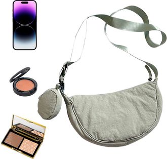 Generic Small Nylon Crescent Bag, Stylish Sling Shoulder Casual for Women Men, Adjustable Nylon Crescent Purses Bag for Multi-Function Use to Work Dates Trave