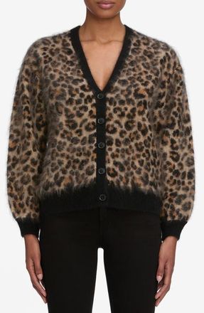 Frame Denim The Brushed Leopard Cashmere Cardigan at Nordstrom, Size Medium