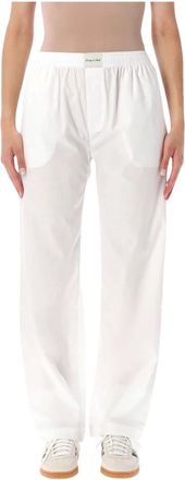 Sporty & Rich Nachtkleding, Dames, Wit, XS, Katoen, Popeline Pyjamabroek