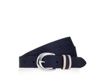 Tamaris Lederg&uuml;rtel TAMARIS, Damen, Gr. 110, blau (nachtblau), Rindsleder, G&uuml;rtel Lederg&uuml;rtel, mit Dreifach-Schlaufe verziert