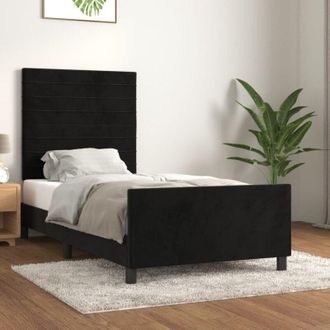 vidaXL Estructura De Cama Sin Colch&oacute;n Terciopelo Negro 90x200 Cm Vidaxl