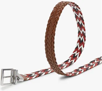 Tommy Hilfiger Mens Reversible Woven Leather Belt - Winter Cognac - 40