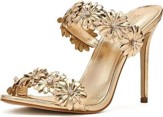 Steve Madden Sunshine Womens Flat Shoes Gold Leather : 6.5 M, Suede/Synthetic