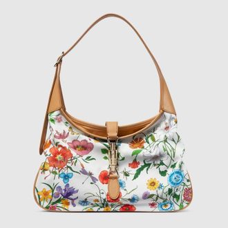 Gucci Jackie 1961 Medium Shoulder Bag, White, Fabric